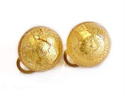 VENEZIA CLASSICA - Damen-Ohrringe aus echtem Muranoglas mit Blatt aus 24 Karat Gold, Modell Cabochon, Clipverschluss, Made in Italy von VENEZIA CLASSICA