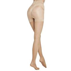 VENEZIANA NUOVA Slim Support Shaping Strumpfhosen Damen 30 DEN - Matte Kompressionsstrumpfhose Damen - Bauchweg Strumpfhosen Damen - Bauch Beine Po Strumpfhose Ohne Laufmaschen - Hautfarben - L von VENEZIANA NUOVA