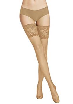 VENEZIANA NUOVA Strapsstrümpfe 20 Den - Halterlose Strümpfe für Damen Straps, Overknees Strümpfe Damen - Strümpfe Halterlos, Lingerie:Hautfarben, XL von VENEZIANA NUOVA