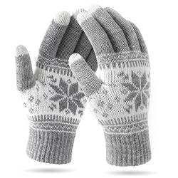 Veni Masee Winter Touchscreen Gloves, Snow Flower Print, Keep Warm, for Men and Women (Wgrey) von VENI MASEE
