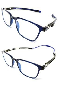 Lesebrille TR90 magnetisch Iman erweiterbar Professional Für herren damen venice (Blau, 2.50) von VENICE EYEWEAR OCCHIALI