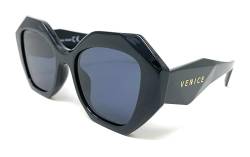 VENICE EYEWEAR OCCHIALI Premium Damen Sonnenbrille Polarisiert Mode-Design mit 100% UV400 Schutz (353 Black) von VENICE EYEWEAR OCCHIALI