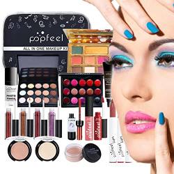 Make-up-Sets für Erwachsene,Wesentliches Make-up-Starter-Kit | 27-teiliges Make-up-Geschenkset mit Lidschatten-Palette, Lipgloss-Set, Make-up-Pinsel-Set, Foundation, Concealer Ventdouce von VENTDOUCE