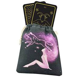 VENTDOUCE 2 Pcs Tarot-Karten-Tasche | Hübsche Tarottasche | Tarot-Kartenhalter-Tasche Handgeschenk-Sticktaschen für Tarot-Enthusiasten Magier Kristallstein-Marmor von VENTDOUCE