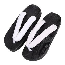 Clogs Pantoffeln,Herren Japanische Holzschuhe Sandalen Japan Traditionelle Schuhe Geta Wide Sole Flip Flops Pantoffeln,Sommer-Freizeit-Küstenstrand Clogs Hausschuhe(Size:EU 41,Color:Weiß) von VENYAA