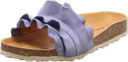 VERBENAS Damen Pantolette Roccio Roda Sommer in Blau mit Weichfußbett, Echtleder. blau Gr. 37 von VERBENAS