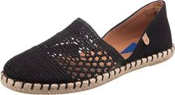 VERBENAS Damen Slipper Schuhe Carmen Espadrille Textil Freizeit Elegant Slip-Ons Uni Espadrille Damen schwarz von VERBENAS
