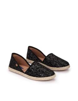 VERBENAS Espadrilles Carmen Glitter Negro - Größe: 37 von VERBENAS