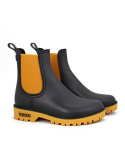 VERBENAS Rain Boots Gaudi Mate Negro-ocre - Größe: 36 von VERBENAS