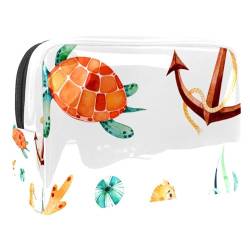 Aquarell Fisch Seepferdchen Schminkpinsel Beauty Bag Organizer Kosmetiktasche von VERED