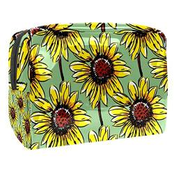 Aquarell-Sonnenblumen-Muster Schminkpinsel Beauty Bag Organizer Kosmetiktasche von VERED