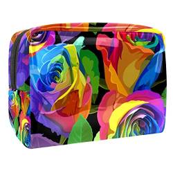 Bunte Rosen Blumen Kosmetiktasche Portable Pouch Kulturbeutel Zubehör Organizer von VERED