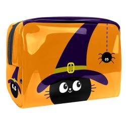 Fröhlicher Feiertag Halloween Elemente Schminktasche Tragbare Reisetasche für Kosmetika von VERED