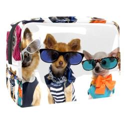 Hunde Kosmetiktaschen Portable Travel Double Zipper Kosmetiktasche von VERED