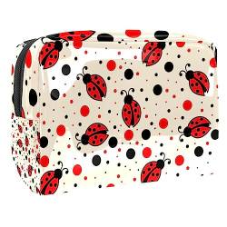 Marienkäfer Ladybugs Dots Muster Kosmetiktasche Zipper Pouch Kosmetiktasche für Business Travel Work von VERED