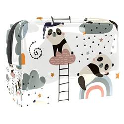 Regenbogenwolken Pandas Schminkpinsel Beauty Bag Organizer Kosmetiktasche von VERED