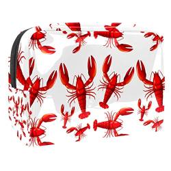 Roter Hummer Muster Kosmetiktasche Schminktasche Handtasche Beutel, 8,9x5,9x5,4 in von VERED