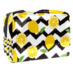 Zitrone Schwarz-Weiß-Streifen Muster Schminkpinsel Beauty Bag Organizer Kosmetiktasche von VERED