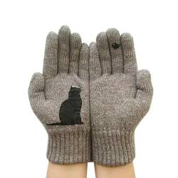 VERIMP Winterhandschuhe für Männer und Frauen, bedruckte Thermo-Strickhandschuhe, Winter, warme Fäustlinge, Handschuh weich, Kaffeehandschuhe, Einheitsgröße von VERIMP