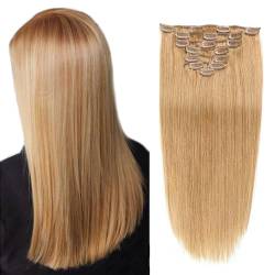 Clip-in-haarverlängerungen, 8 Stück, Lange, Gerade Clip-in-extensions Für Den Ganzen Kopf, Nahtlose Clip-in-echthaarverlängerung Für Frauen von VERMIS