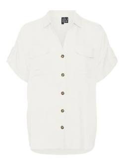 VERO MODA CURVE Damen VMCBUMPY S/S Shirt WVN GA CUR NOOS Kurzarmbluse, Weiß, 50 Größen von VERO MODA CURVE