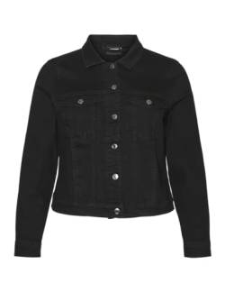 VERO MODA CURVE Damen VMRUNA LS Slim DNM JCK Mix GA CUR NOOS Jacke, Black, 48 von VERO MODA CURVE