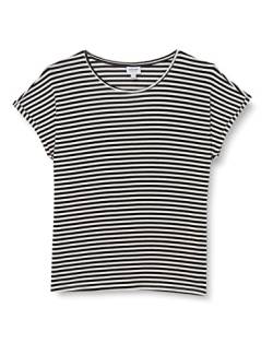 VERO MODA CURVE Damen Vmaya Plain Top Stripe Ga Noos Curve T Shirt, Black/Stripes:pristine, XL Große Größen EU von VERO MODA CURVE