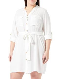 VERO MODA CURVE Damen Vmbumpy L/S Shirt Dress Wvn Curve Noos Hemdkleid, Snow White, 48 Große Größen EU von VERO MODA CURVE