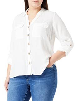 VERO MODA CURVE Damen Vmbumpy L/S Shirt New Curve Noos Bluse, Snow White, 44 Große Größen EU von VERO MODA CURVE