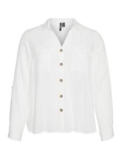 VERO MODA CURVE Damen Vmbumpy L/S Shirt New Curve Noos Bluse, Snow White, 52 Große Größen EU von VERO MODA CURVE