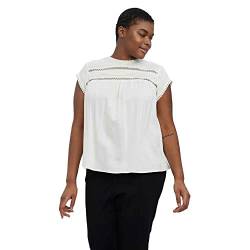 VERO MODA CURVE Damen Vmdebbie Pleat S/L Top Wvn Ga Curve Noos Bluse, Snow White, 44 Große Größen EU von VERO MODA CURVE