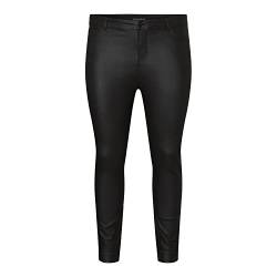 VERO MODA CURVE Damen Vmeven Nw Smooth Coated Pnt Cur Noos Hose, Black/Detail:coated, 46W / 32L EU von VERO MODA CURVE