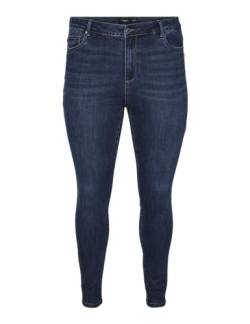 VERO MODA CURVE Damen Vmphia Hr Skinny Gu3113 Curve Noos Jeanshose, Dark Blue Denim, 46W / 32L EU von VERO MODA CURVE