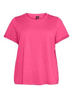 VERO MODA CURVE Women's VMPAULA S/S Curve T-Shirt, Shocking Pink, S-42/44 von VERO MODA CURVE