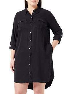 VERO MODA CURVE Damen Vmsila Short Dress Mix Ga Curve Noos Jeanskleid, Schwarz, 44 Große Größen EU von VERO MODA