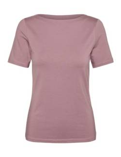 VERO MODA Damen Einfarbiges Stretch T-Shirt Basic Top Kurzarm Oberteil mit U-Boot-Ausschnitt VMPANDA von VERO MODA