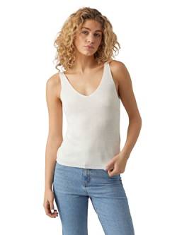 VERO MODA Damen Geripptes Struktur Top Einfarbiges V-Ausschnitt Shirt Ärmelloses Strick Oberteil VMNEWLEX von VERO MODA