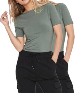 VERO MODA Damen Panda Top T-Shirt im Doppelpack (M, Doppelpack 2xGrün) von VERO MODA