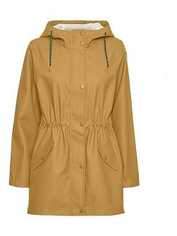 VERO MODA Damen Regenjacke VMMalou wasserabweisender Parka mit Kapuze 10266982 amber gold M von VERO MODA