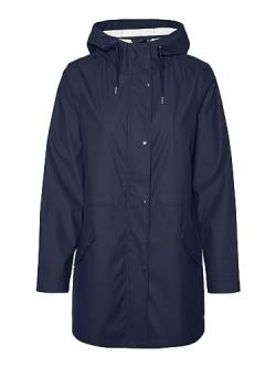 VERO MODA Damen Regenjacke VMShadysofine wasserabweisender Kapuzen-Parka 10257666 navy blazer M von VERO MODA