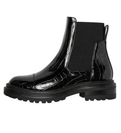 VERO MODA Damen Schuhe Chelsea-Boots VMGlory Reptilien-Optik 10276067 black 39 von VERO MODA