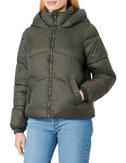 VERO MODA Damen Steppjacke VMUppsala Short Kurzjacke mit Kapuze 10273951 peat L von VERO MODA