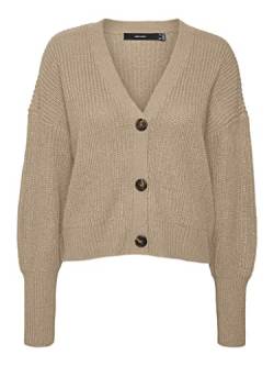 VERO MODA Damen Strickjacke Langarm V-Ausschnitt Cardigan Knitted Basic Stretch Sweater VMLEA von VERO MODA