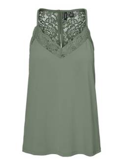 VERO MODA Damen VMANA S/L LACE TOP GA NOOS T-Shirt, Hedge Green, XS von VERO MODA