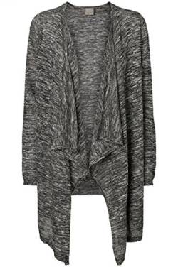 VERO MODA Damen VMBLACKE LS Drapey Cardigan NOOS Strickjacke, Schwarz (Black Detail:W. Snow White), 40 (Herstellergröße: L) von VERO MODA