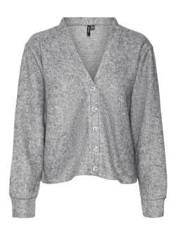 VERO MODA Damen VMBLIS LS JRS Boo Cardigan, Light Grey Melange, Medium von VERO MODA