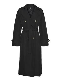 VERO MODA Damen VMCHLOE Long Trenchcoat NOOS Jacke, Black, XS von VERO MODA