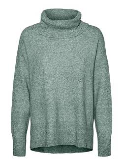 VERO MODA Damen VMDOFFY LS Cowlneck Blouse GA NOOS Pullover, Dark Forest/Detail:Melange, M von VERO MODA