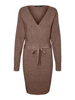 VERO MODA Damen VMHOLLYREM LS V-Neck Dress GA NOOS Kleid, Brown Lentil, XXL von VERO MODA