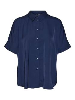 VERO MODA Damen VMKATRINE S/S Oversized Shirt WVN NOOS Hemd, Navy Blazer, XX-Large von VERO MODA